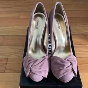 Express Platform Suede Heels